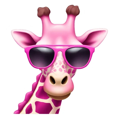 Pink giraffe with sunglasses  sticker