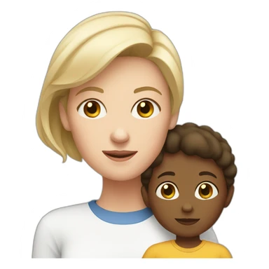 white mom and kid sticker