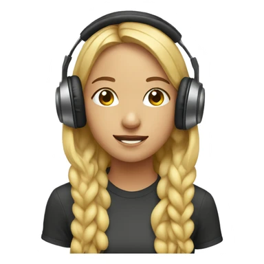Girl listening a music on headphones  sticker