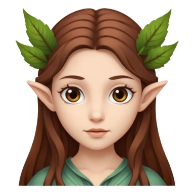 fae with gray eyes and long brown hair sticker