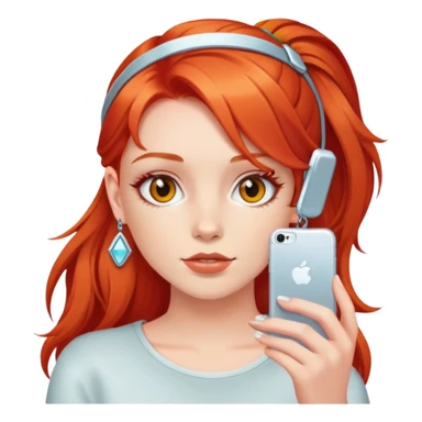red-haired girl with y2k accessories sticker