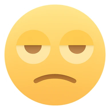 Add color to the sarcastic emoji with rolled eyes, keeping the icon style with a transparent background. The emoji should have a sarcastic expression with rolled eyes and colored details consistent with icon style. sticker