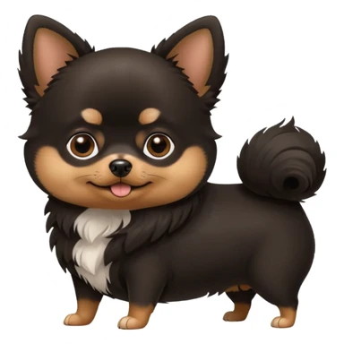 black pomeranian with a brown chihuahua sticker