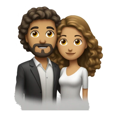 pareja mujer blanca pelo lacio y hombre moreno pelo crespo sticker