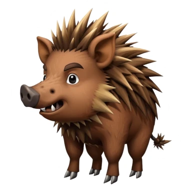 wild boar, punk hair, full body sticker