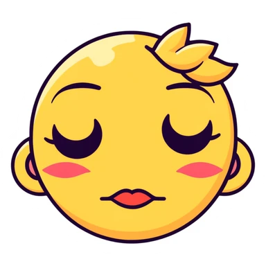 Emoji with lashes making a kissy face  sticker
