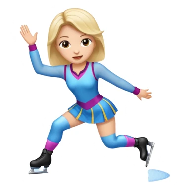 buz pıstının ustunde kayan ve yarısma ıcın elbıse gıymıs kadın emojisi sticker