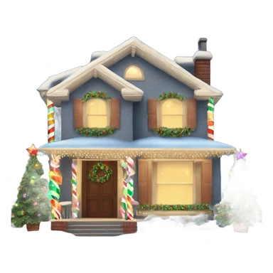 house decorated with fancy Christmas lights and lots of Fancy decorations sticker