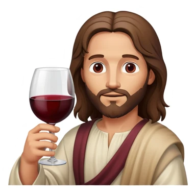 Jesus drinking a huge glass of wine sticker