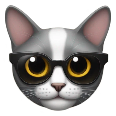 GATO NEGRO CON LENTES DE SOL sticker