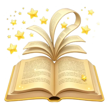 open book with sparkles above it sticker