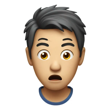 Shocked Asian man sticker