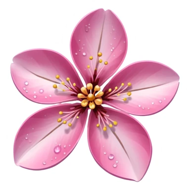 Stylized pink glitter cherry blossom flower (sakura) sticker