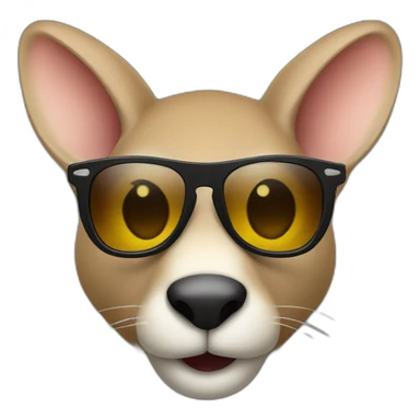 angry kangourou black sunglasses sticker