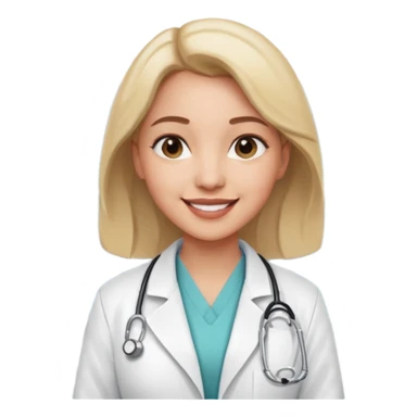 woman medic being accepted on a hospital sticker