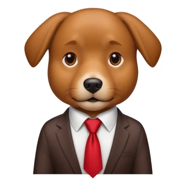 brown dog with red tie,white shirt sticker