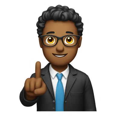 nerd holding up 1 finger sticker