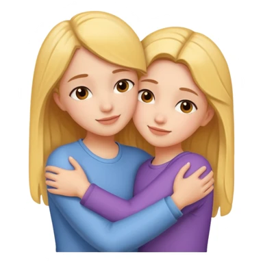 دو رفیق دختر که همدیگر رو عاشقانه بغل کردند و عمیق خیلی هستند sticker