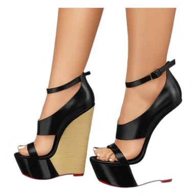 Platform wedges black louboutin sticker