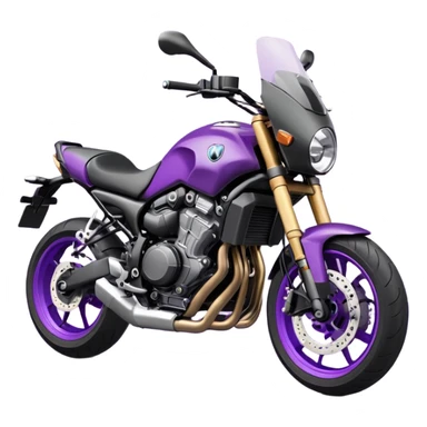 Créer un emoji copiable sur mon système iOS avec une moto mt07 noir mate / violet plus foncé que tu as et iridescent. le style de la mt07 doit être en roadster. sticker