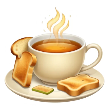 Tost ile çay emojisi sticker