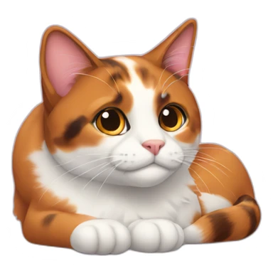 calico cat loafing sticker