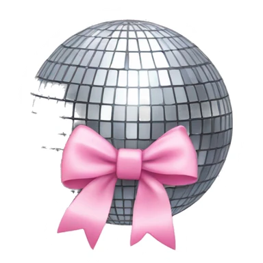 Disco ball with light pink bow sticker