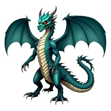 Dragon with a dragon-cadaver-skull-mask (full body) sticker