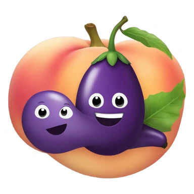 Eggplant and peach sticker