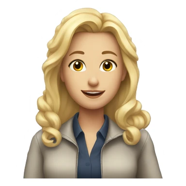 Woman with blonde hair getting on a plane sticker