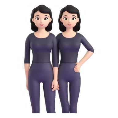 girl with black shoulder-length hair wearing a black tight-fitting top sticker