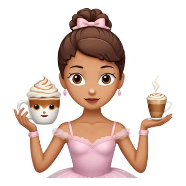 a ballerina with a head as a cup of capuchino  sticker