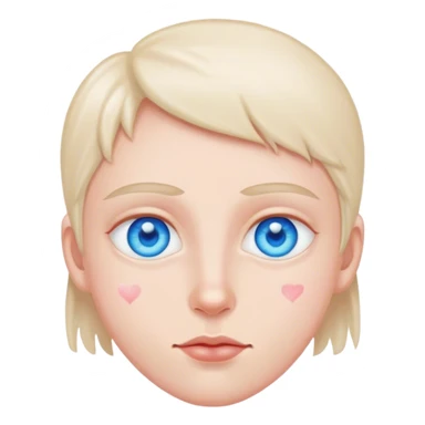 Cara con corazones en los ojos azul sticker