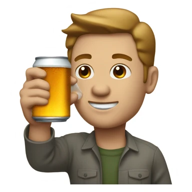 White man drinking beer  sticker