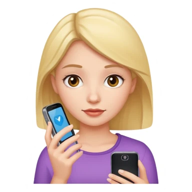 girl with cell phone  sticker
