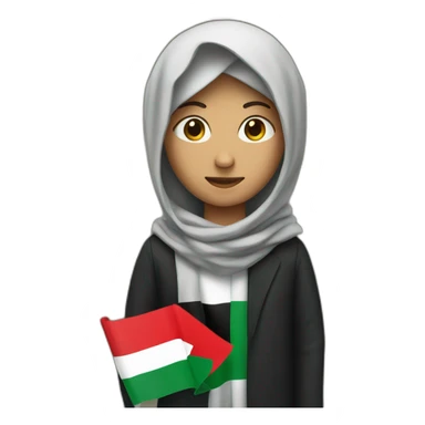 someone with a Palestinian flag sticker