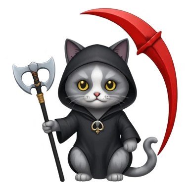 Grim reaper cat sticker