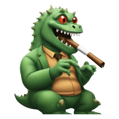 Kaiju smoking a cigar  sticker