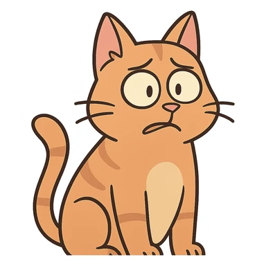 simple and expressive cat in flat toon style sticker
