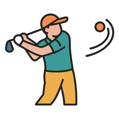 A golfer hitting a slice sticker