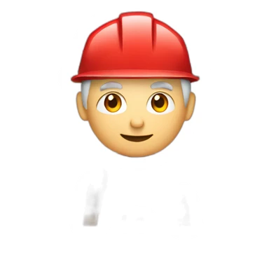 Industrial professional senior mechanical assembler working on the assembly of heavy machinery with a red outfit sticker