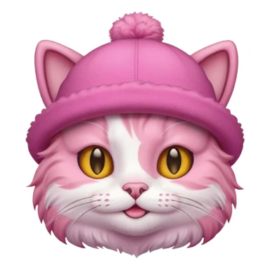 Pink cat whit a hat  sticker