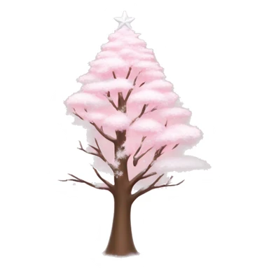 Light snow Pink tree Christmas  sticker