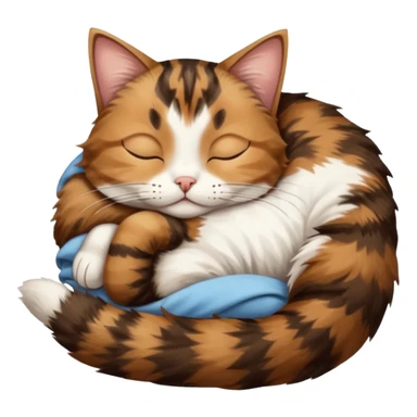 dark brown tabby and white cat sleeping rolled over and upside down sticker