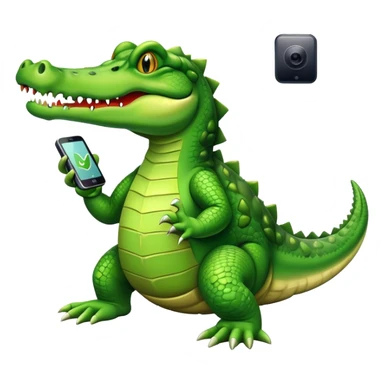 crocodile with a phone sticker