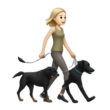 White Girl walk with a black dog sticker