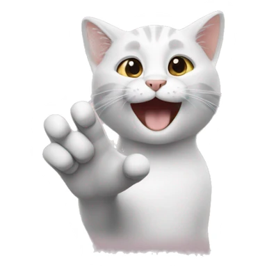 Cat saying hello with one hand sticker