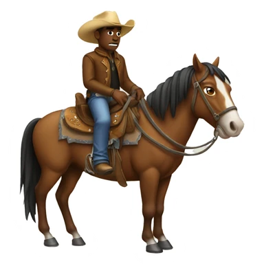Crying cowboy on horse sticker
