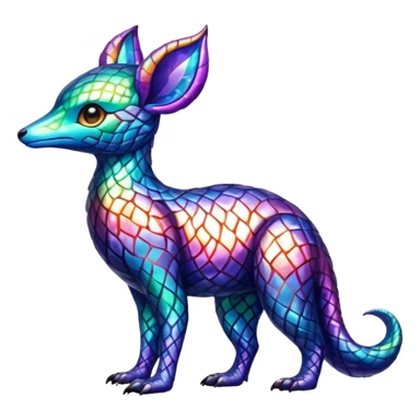 Shiny Colorful Night-Colored Vernid-Fionbri-creature by Falvie (full body) sticker