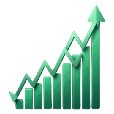 dark green growth graph sticker